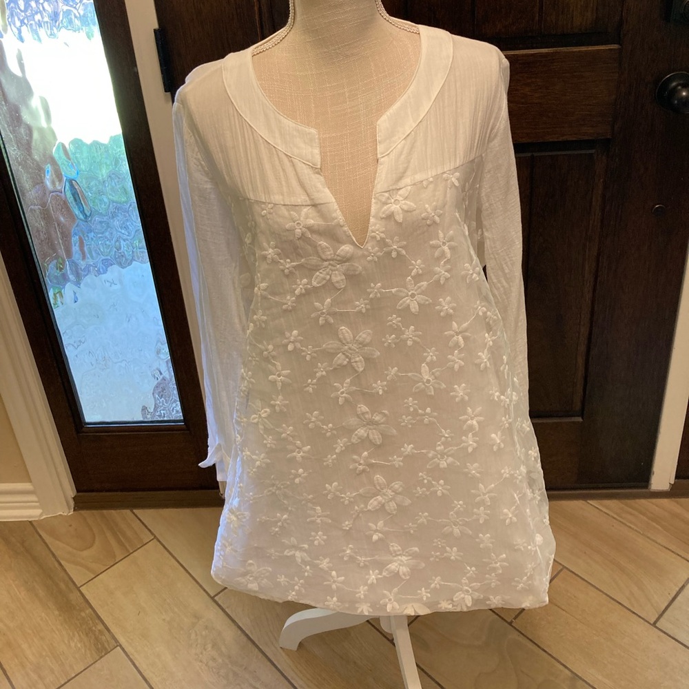 Blouse - NWOT Floryday women’s white lace overlay